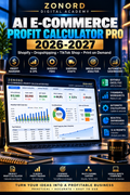 AI E-commerce Profit Calculator Pro 2026–2027 | Shopify, Dropshipping & ROAS Excel Dashboard