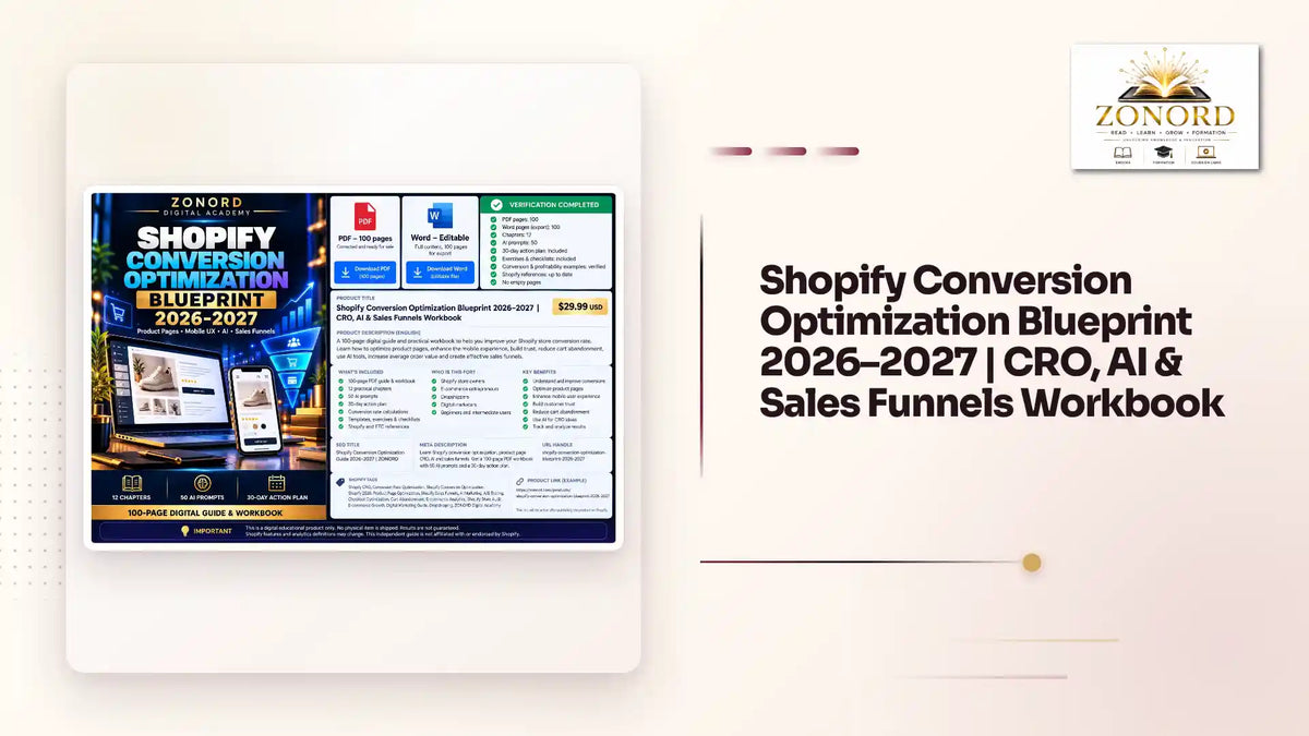 Shopify Conversion Optimization Blueprint 2026&ndash;2027 | CRO, AI &amp; Sales Funnels Workbook by@Outfy